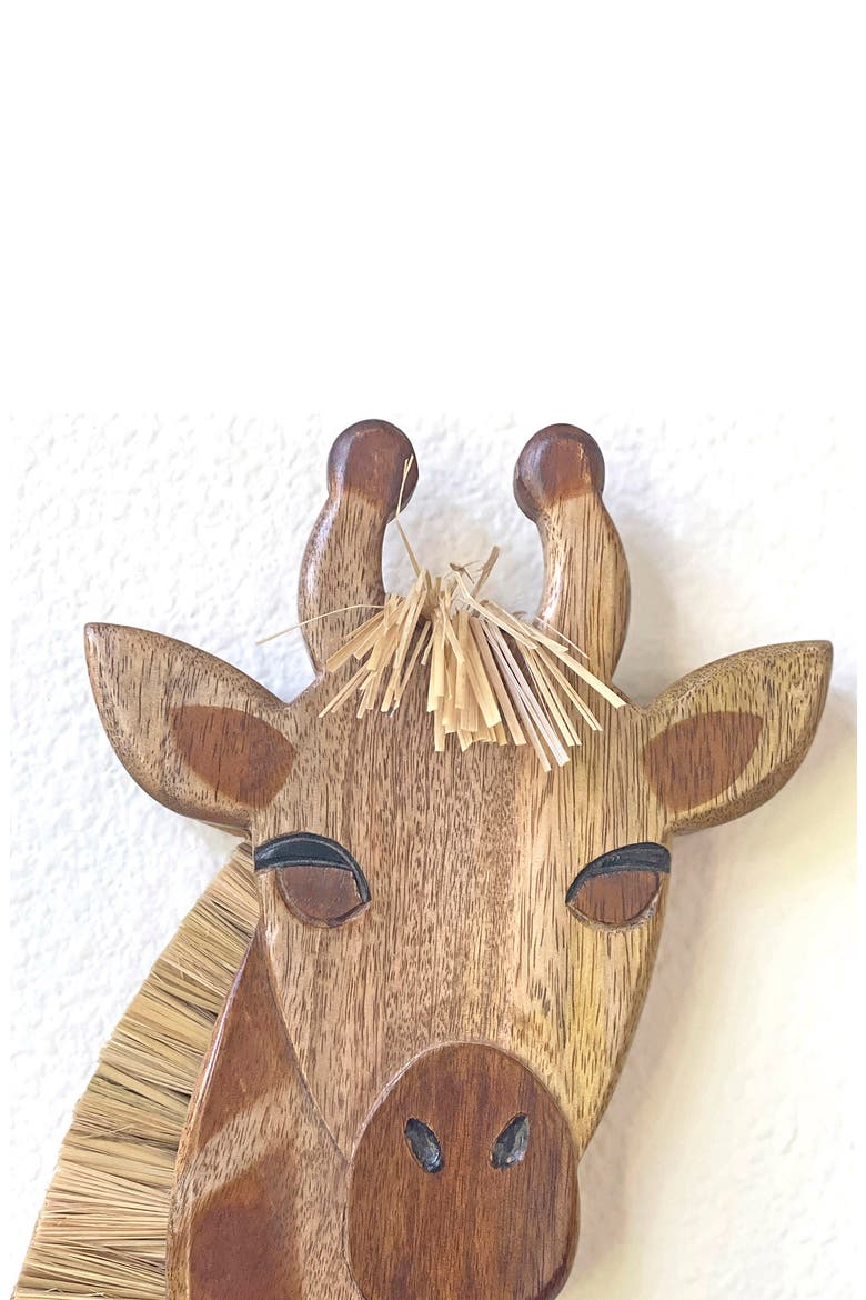 Safari Animal Wooden Wall Decor, Alternate, color, BROWN GIRAFFE