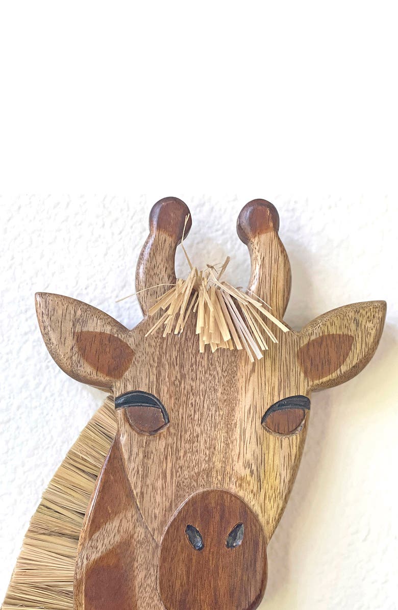 CRANE BABY Safari Animal Wooden Wall Decor, Alternate, color, Brown Giraffe