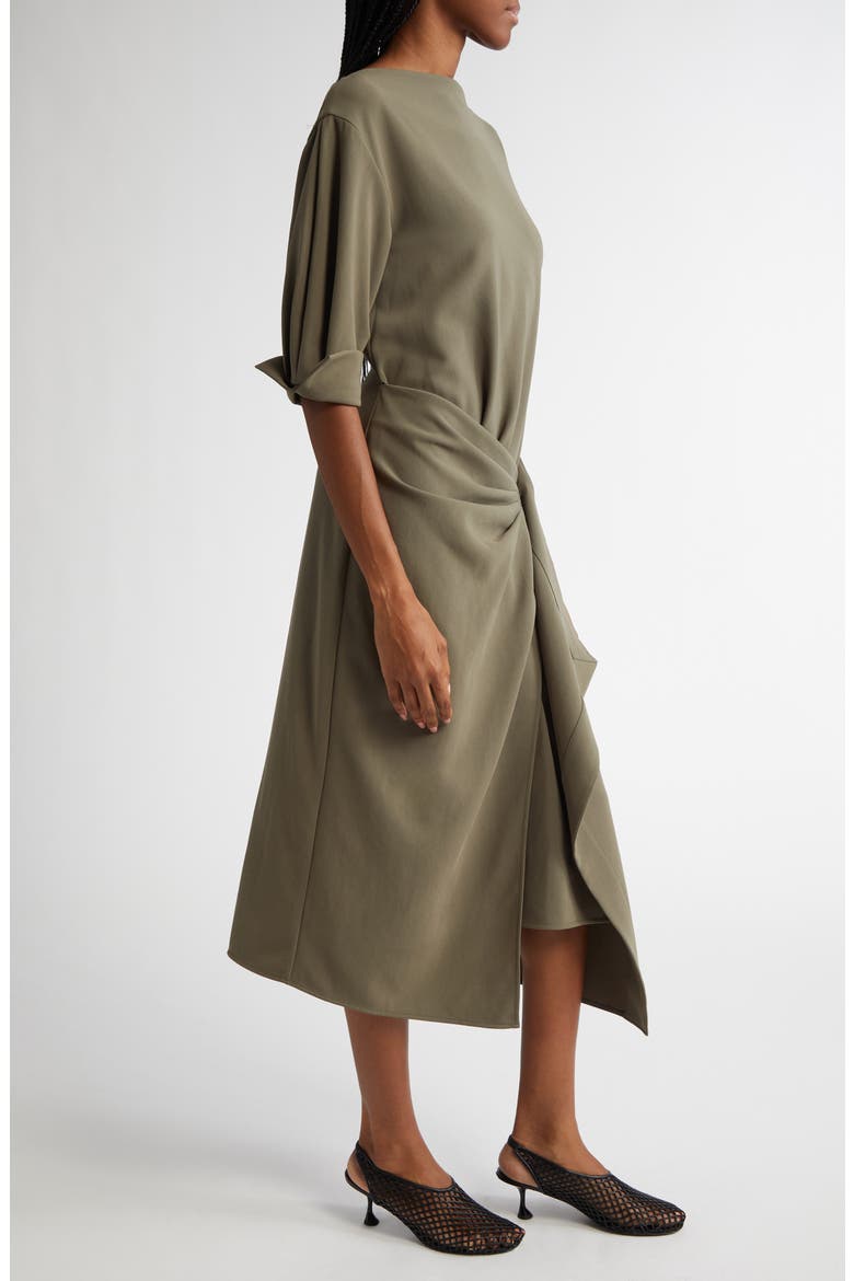 Maisie Matte Double Crepe Dress, Alternate, color, WOOD