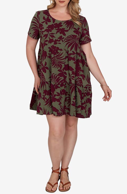 Tiered Stretch Cotton Dress