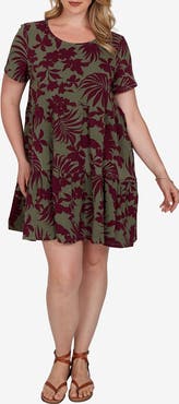 RUBY RD Tiered Stretch Cotton Dress