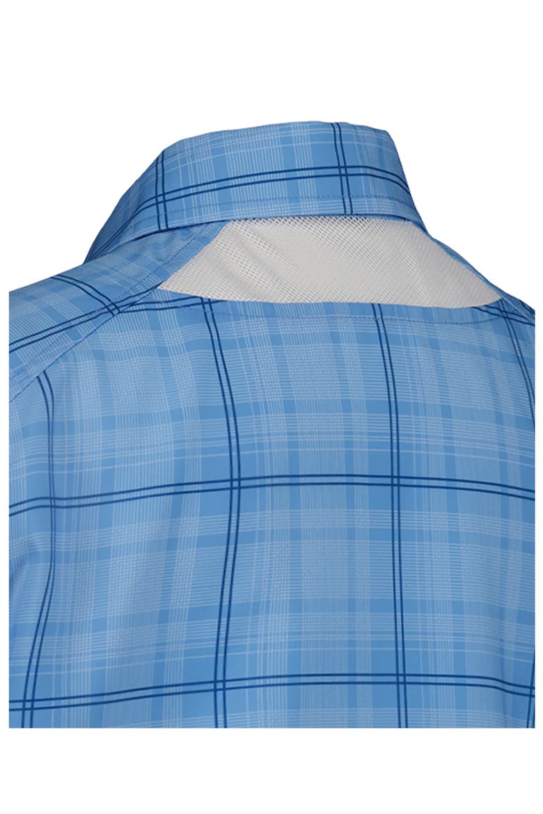 Kids' UA Drift Tide Short Sleeve Performance Button-Up Shirt, Alternate, color, HORIZON BLUE