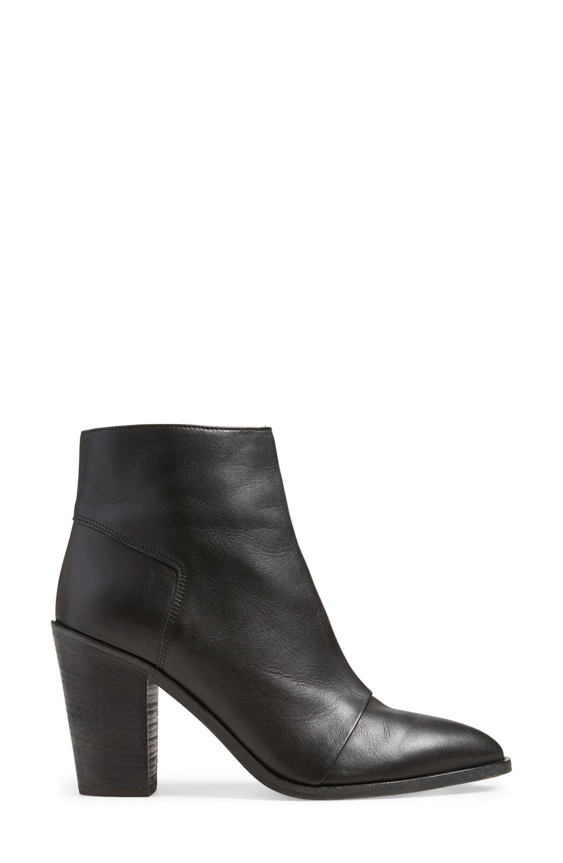 'Ennis' Pointy Toe Bootie, Alternate, color, BLACK