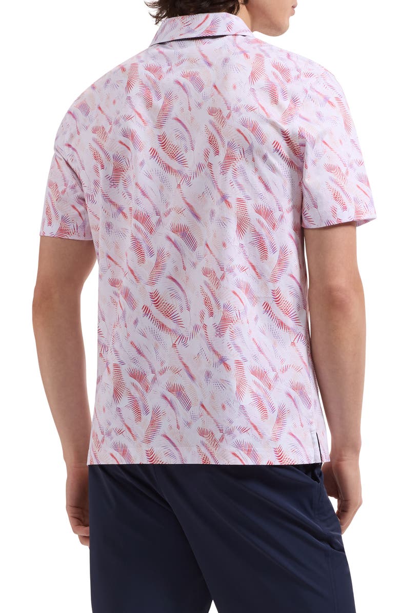 Bugatchi Hendrix Tropical Print Pima Cotton Polo, Alternate, color, Peach