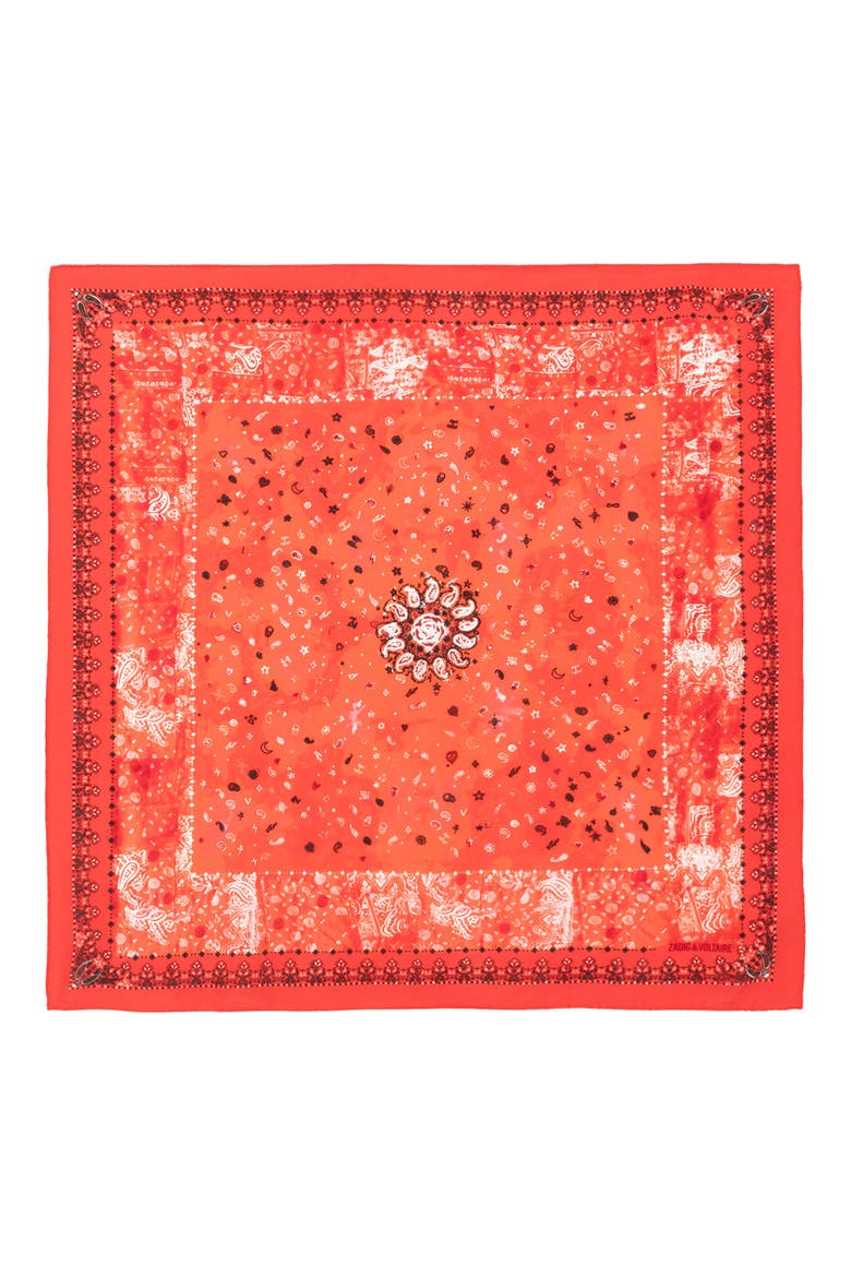 Blondie 62 Bandana Silk Scarf, Main, color, PASSION