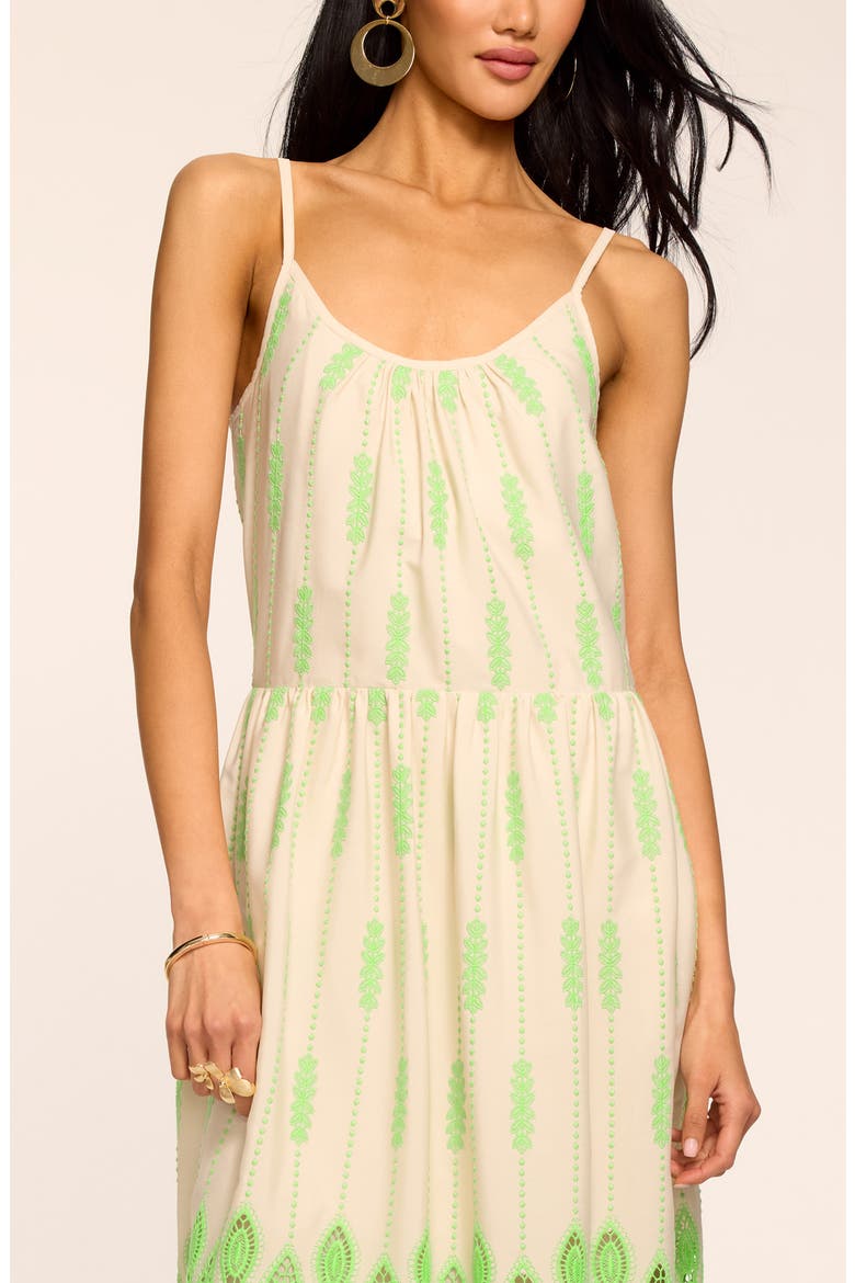 Sandra Embroidered Lace Inset Border Dress, Alternate, color, BRIGHT LIME LACE