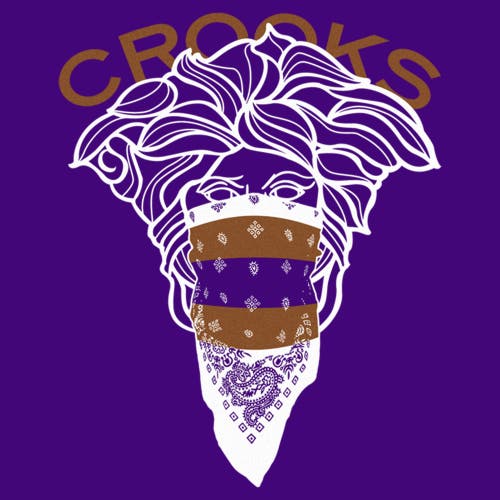 Crooks & Castles Medusa Negative Photo Effect  Graphic T-shirt In Purple