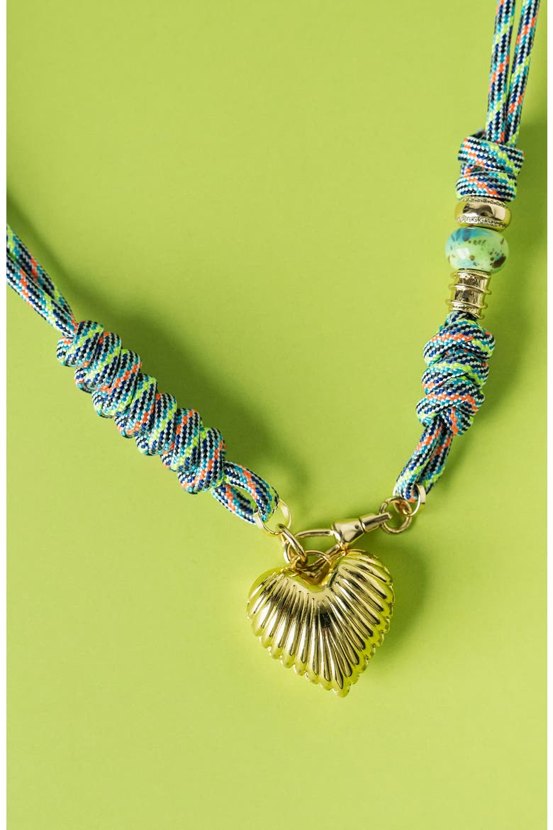 Throw Me a Line Corded Heart Pendant Necklace, Alternate, color, GOLD