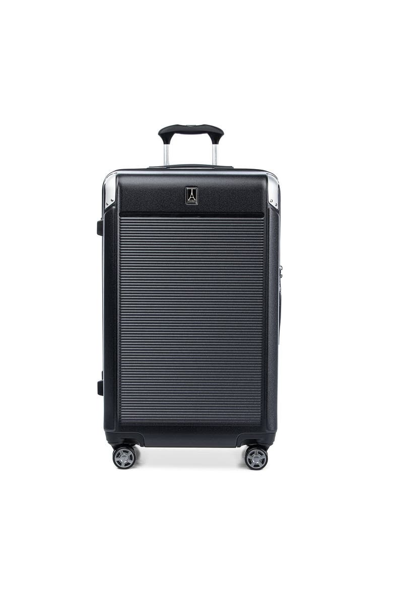 Platinum Elite Hardside Expandable 28" Large Checked Spinner Luggage, Main, color, Shadow Black