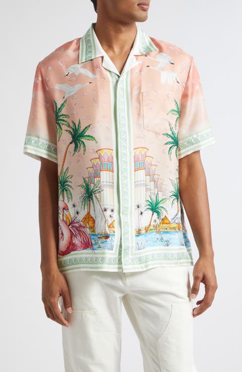 Ethereal Print Silk Camp Shirt
