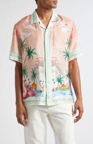 Casablanca Ethereal Print Silk Camp Shirt