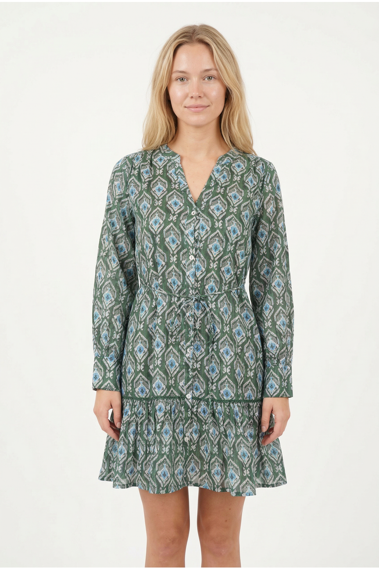 Ines Short Dress, Main, color, Green Indra