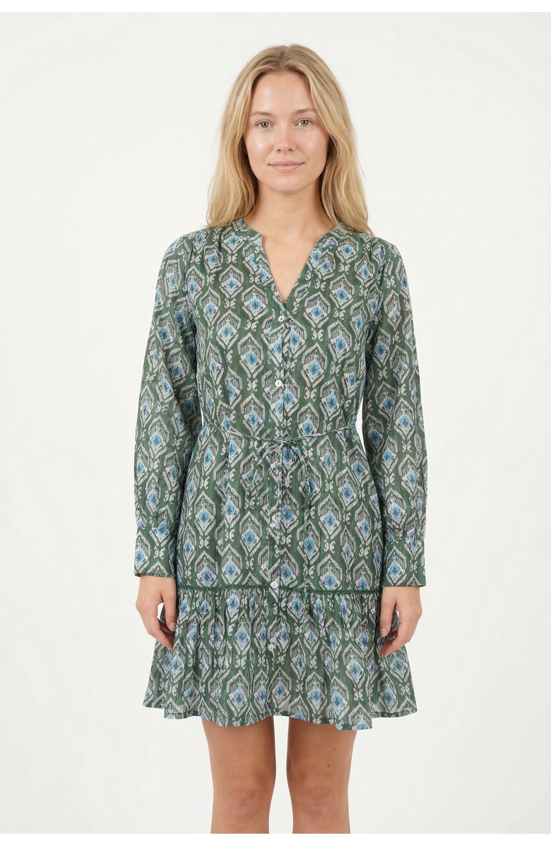 Ro's Garden Ines Short Dress, Main, color, Green Indra