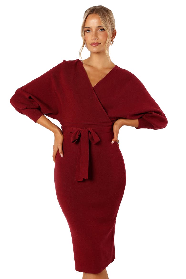 Nate Long Sleeve Dress, Alternate, color, MERLOT