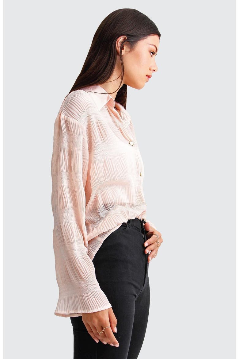 Yoko Shirred Chiffon Blouse, Alternate, color, Blush