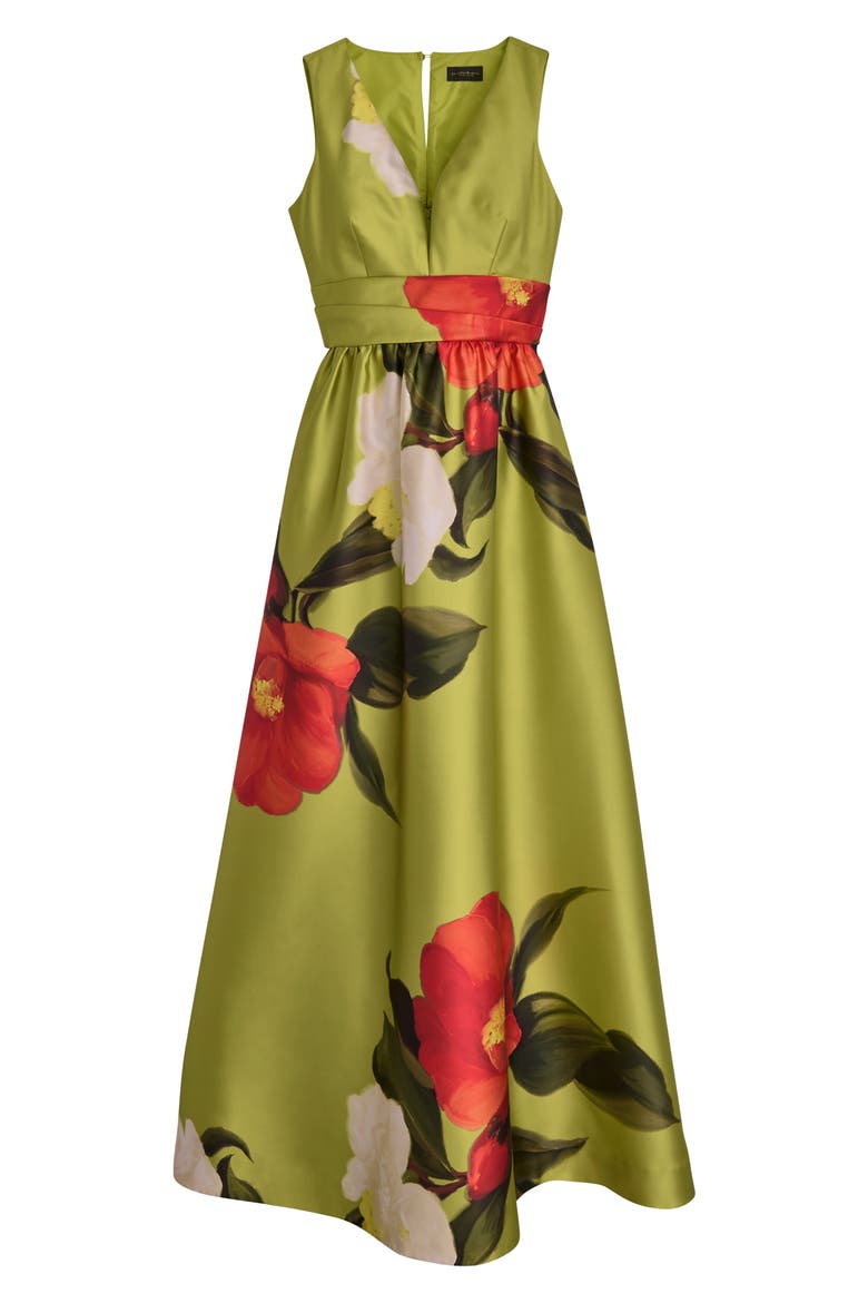 Floral Print Sleeveless A-Line Dress, Alternate, color, SMMR CITRO