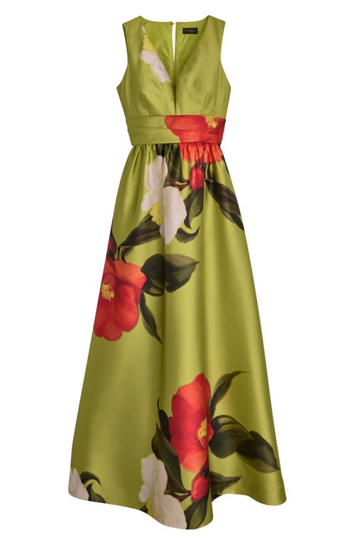 Donna Karan New York Floral Print Sleeveless A-line Dress In Smmr Citro