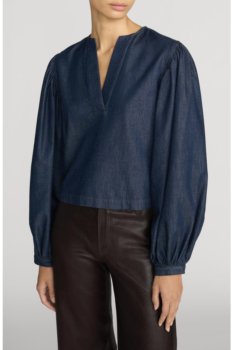 The Poise Split Neck Balloon Sleeve Top, Alternate, color, RINSE