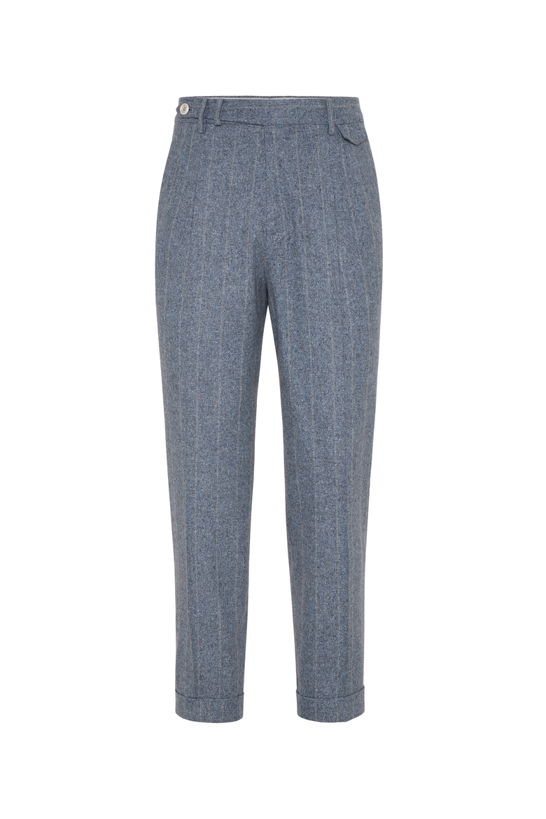 Leisure fit trousers with double pleats, Main, color, Azure