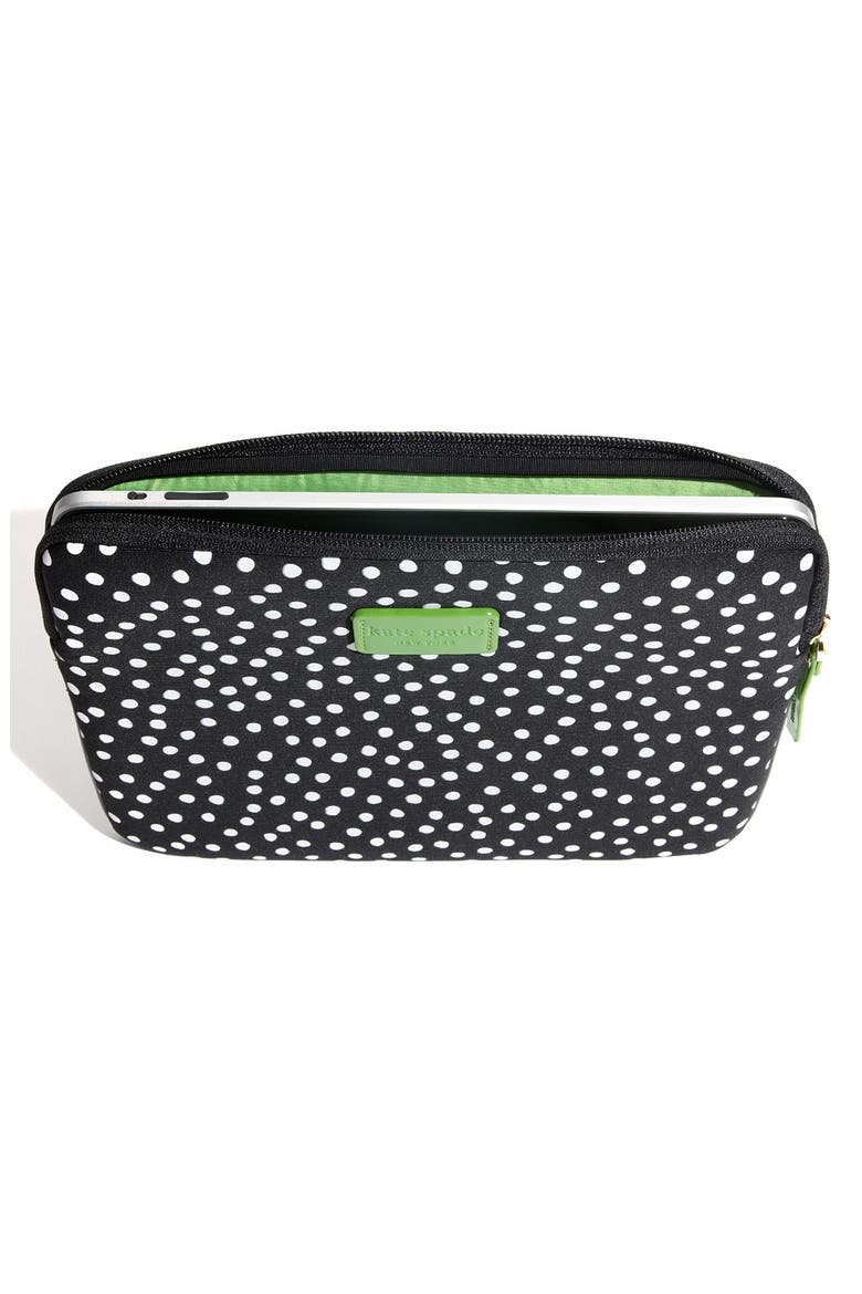 neoprene iPad sleeve, Alternate, color, RAINSPOT BLACK/ WHITE