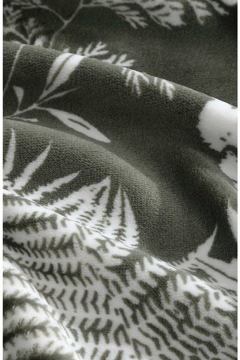 Fern Garden Plush Throw Blanket, Alternate, color, GREEN