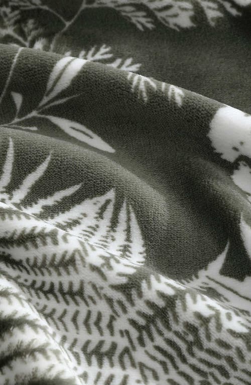 Eddie Bauer Fern Garden Plush Throw Blanket In Green
