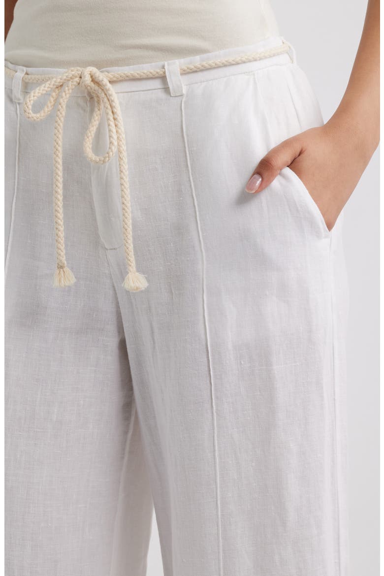 Pintuck Linen Pants, Alternate, color, WHITE