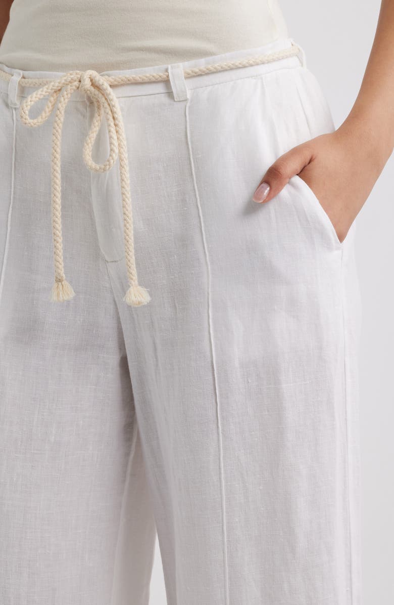 Bella Dahl Pintuck Linen Pants, Alternate, color, White