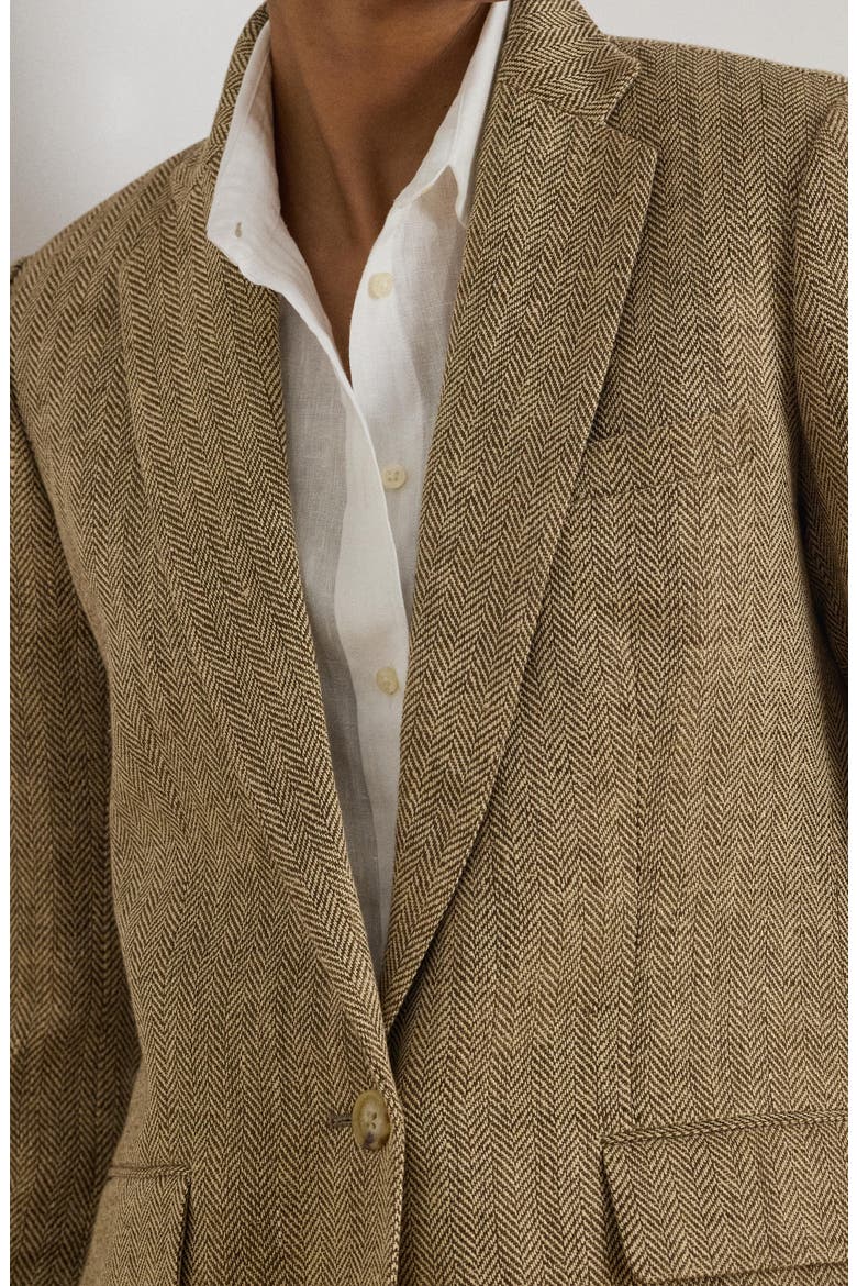 Linen Herringbone Jacket, Alternate, color, CREAM/ BEIGE/ MULTI