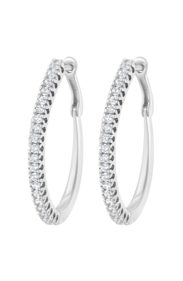 Haus of Brilliance 10KT White Gold 1/2 Ct Diamond Hoop Earrings, Alternate, color, White