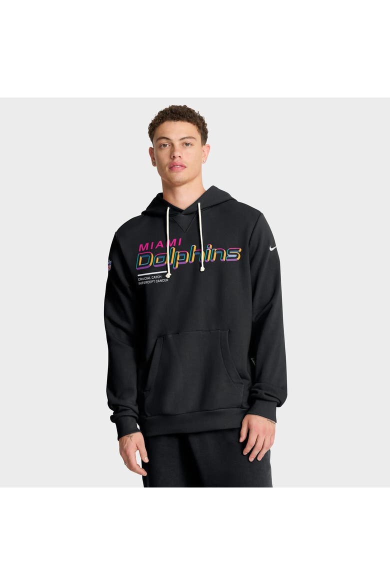 Men's Nike Black Miami Dolphins 2025 NFL Crucial Catch Sideline Standard Issue Dri-FIT Hoodie, Main, color, Black