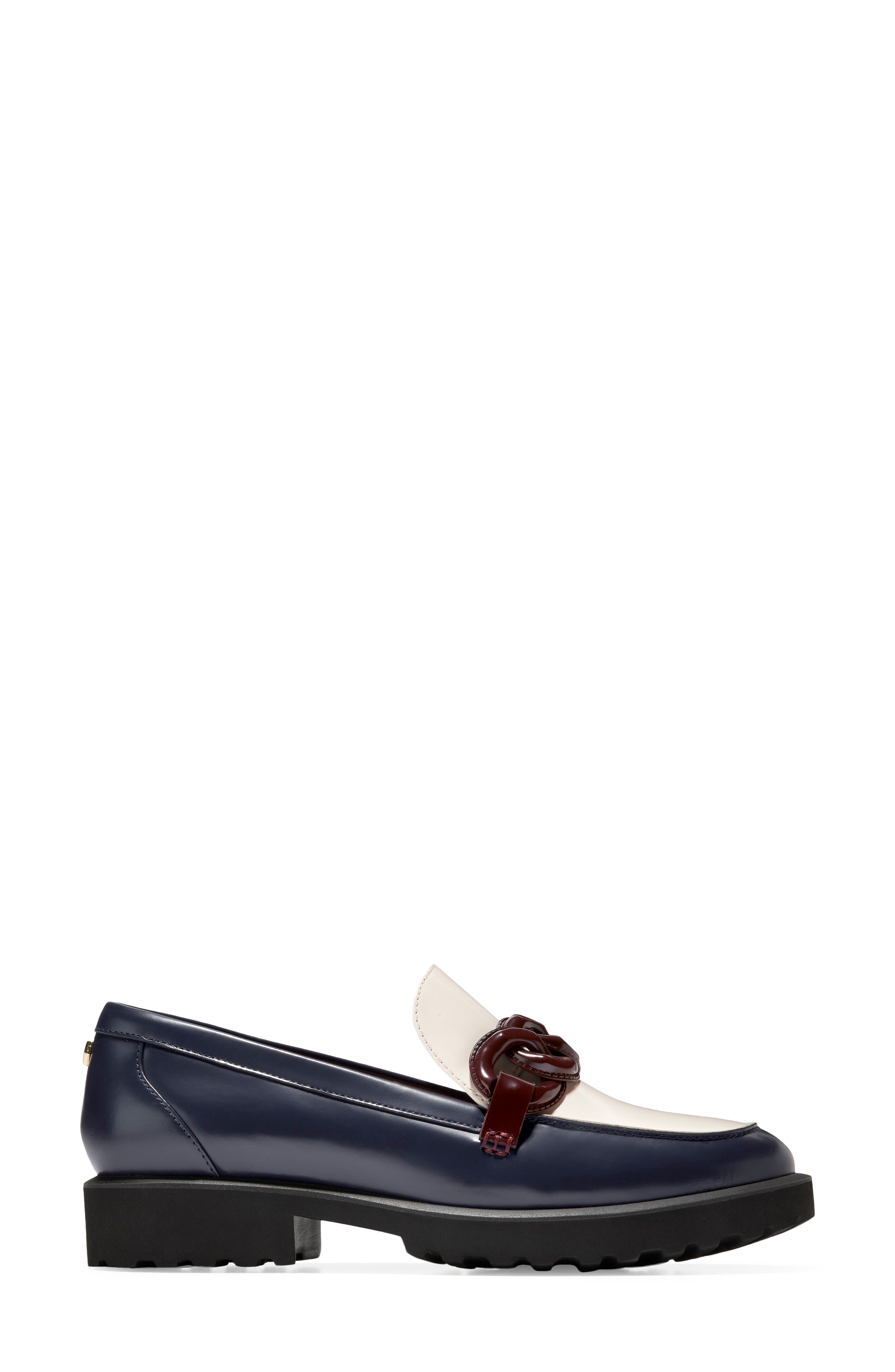 Geneva Chain Loafer, Alternate, color, NAVY BLAZE