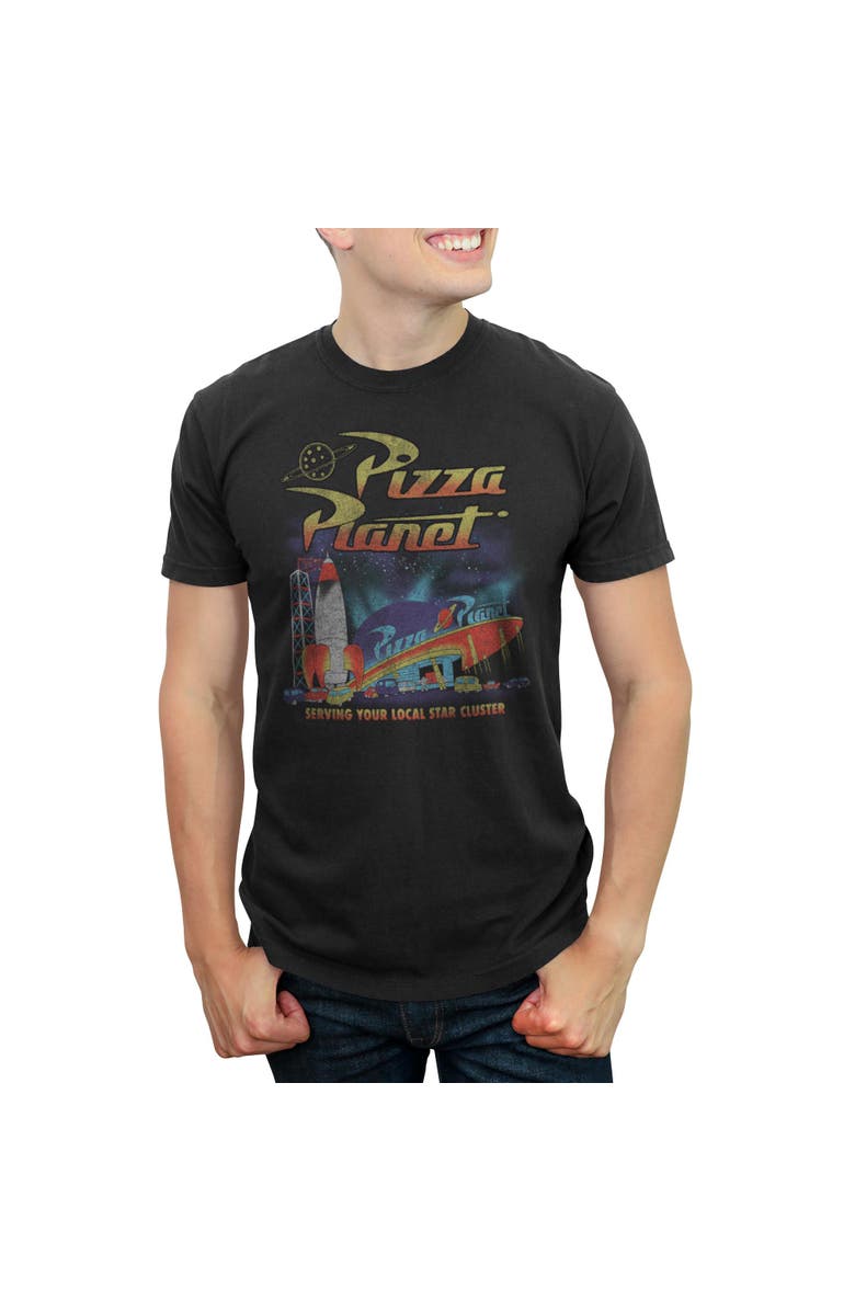 Toy Story Men's Toy Story Distressed Pizza Planet Star Cluster Graphic T-Shirt, Main, color, Black