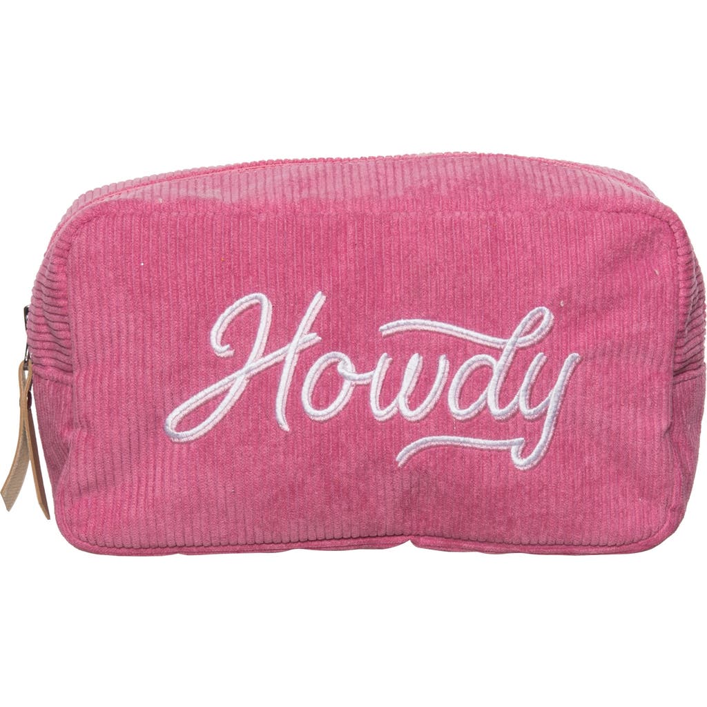 Totalee Gift Howdy Corduroy Cosmetic Bag Polyester Pink