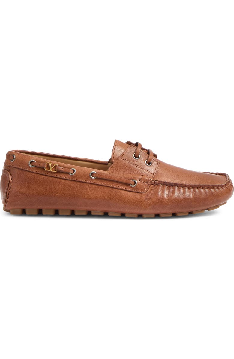 Valentino Garavani VLOGO Signature Driving Shoe, Alternate, color, Tobacco