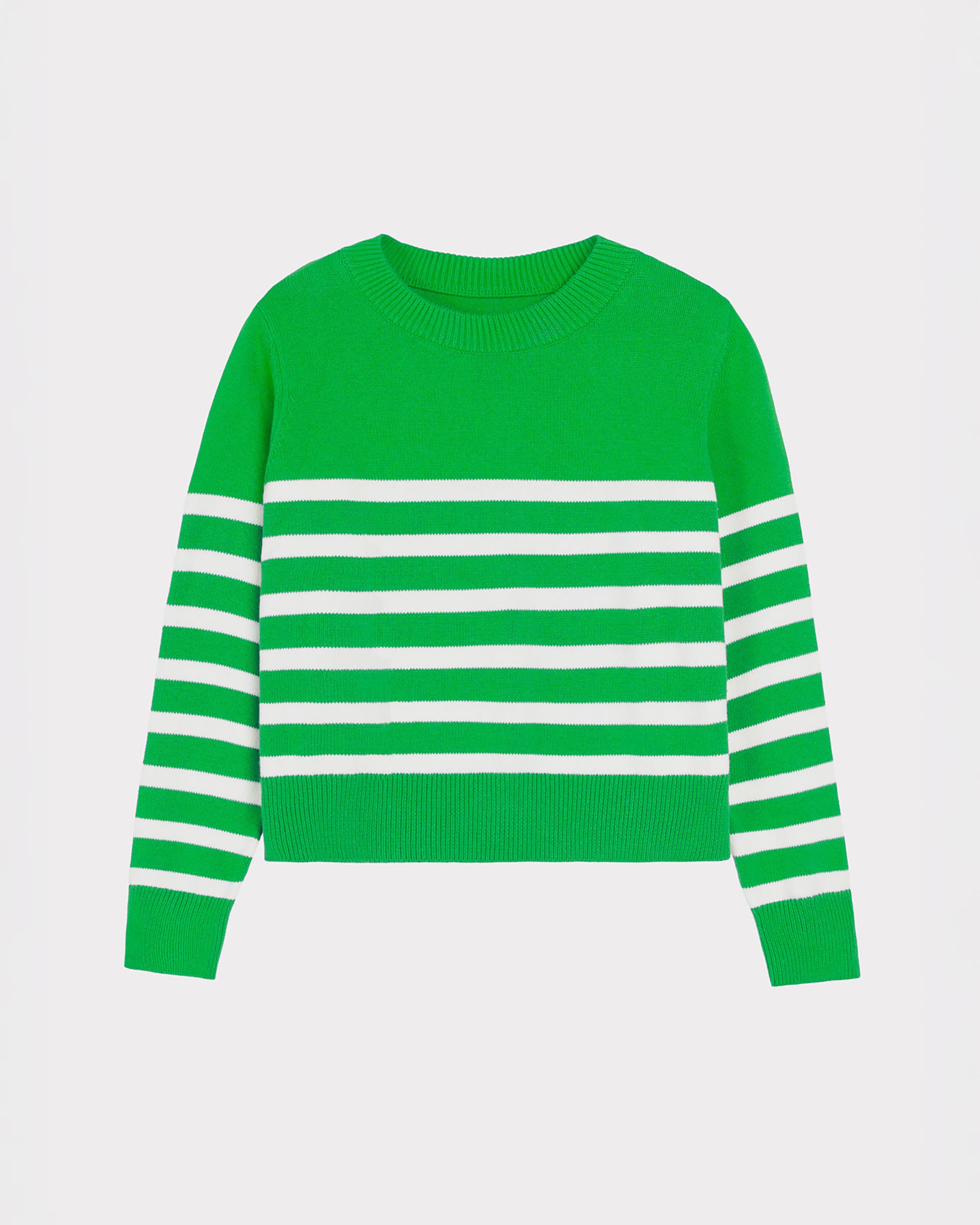 Long Sleeve Boxy Stripe Crew Sweater - image 4