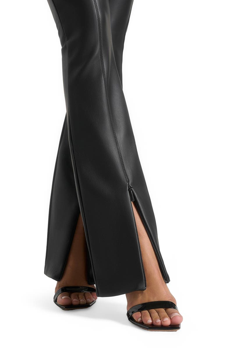 Manière De Voir Ninon Leather Fit And Flare Leggings With Chain, Alternate, color, Black