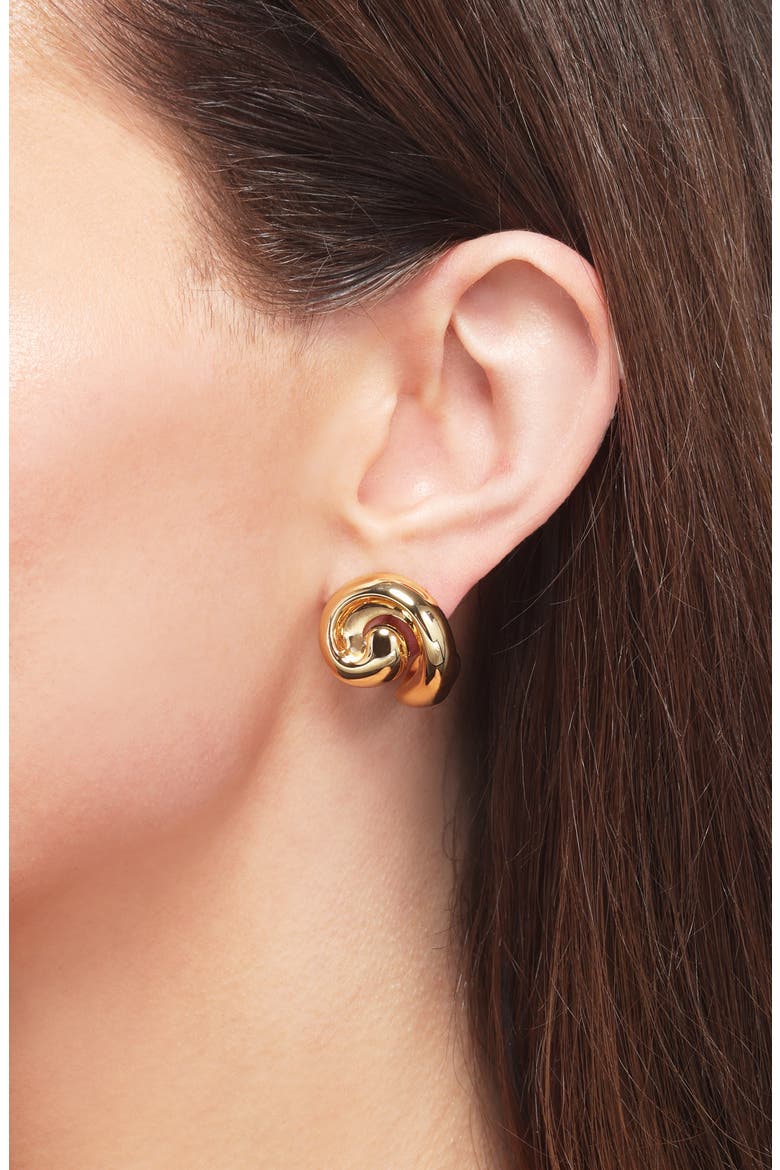Gio Stud Earrings, Alternate, color, HIGH POLISH GOLD