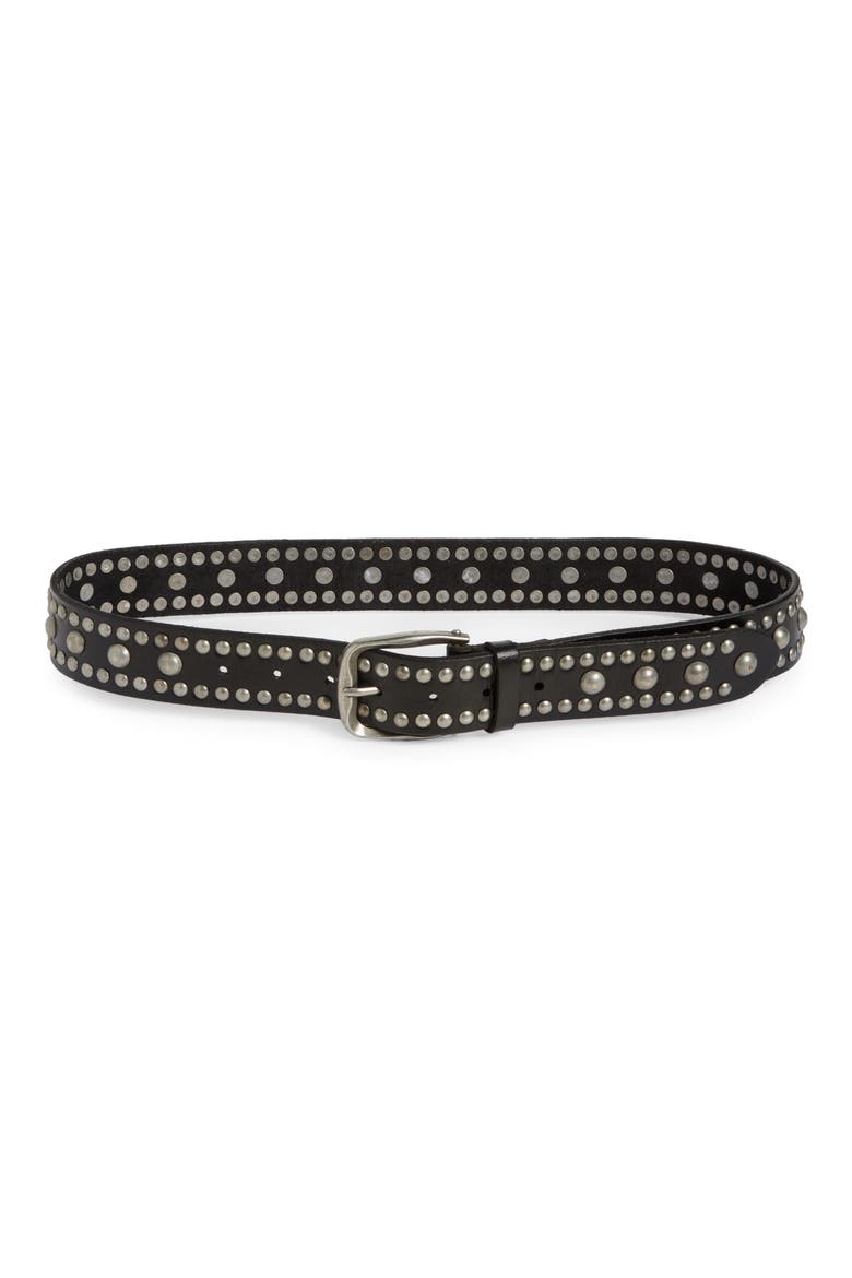 We the Free Sola Studded Leather Belt, Main, color, BLACK