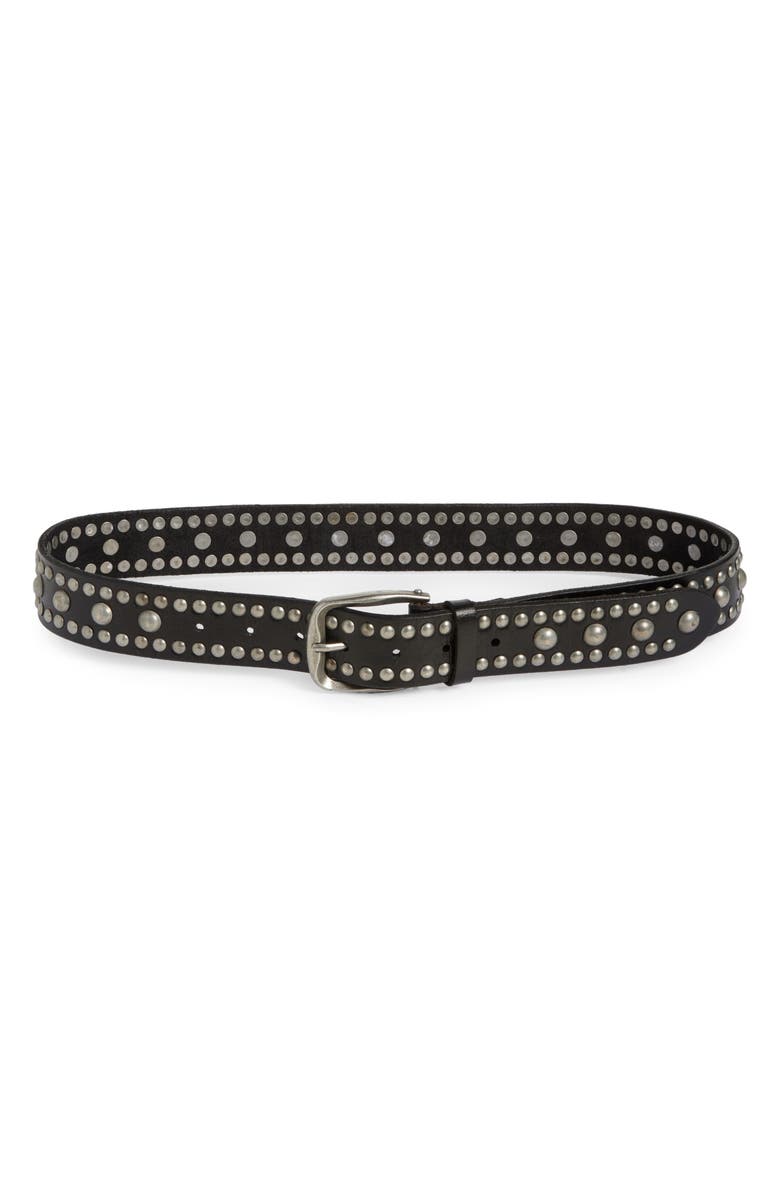 Free People We the Free Sola Studded Leather Belt, Main, color, Black