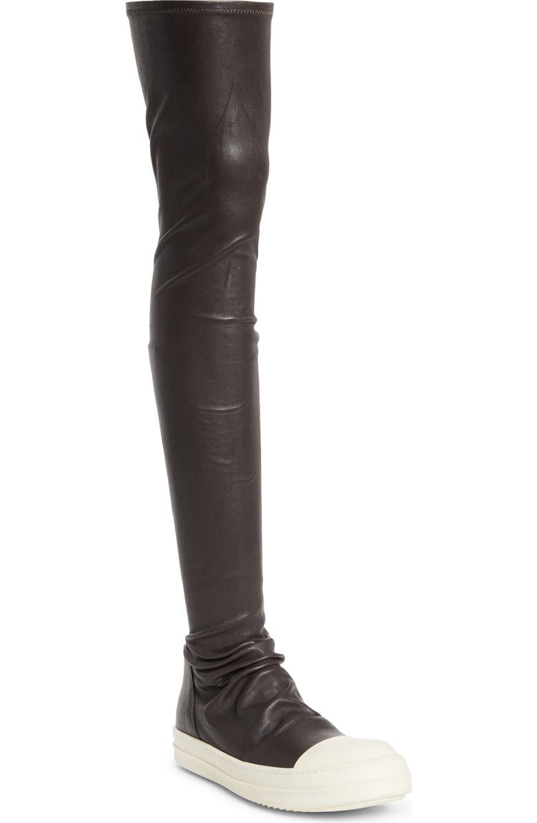 Rick Owens Stocking Sneaks Thigh High Sneaker, Main, color, Dark Dust/ Milk/ Milk