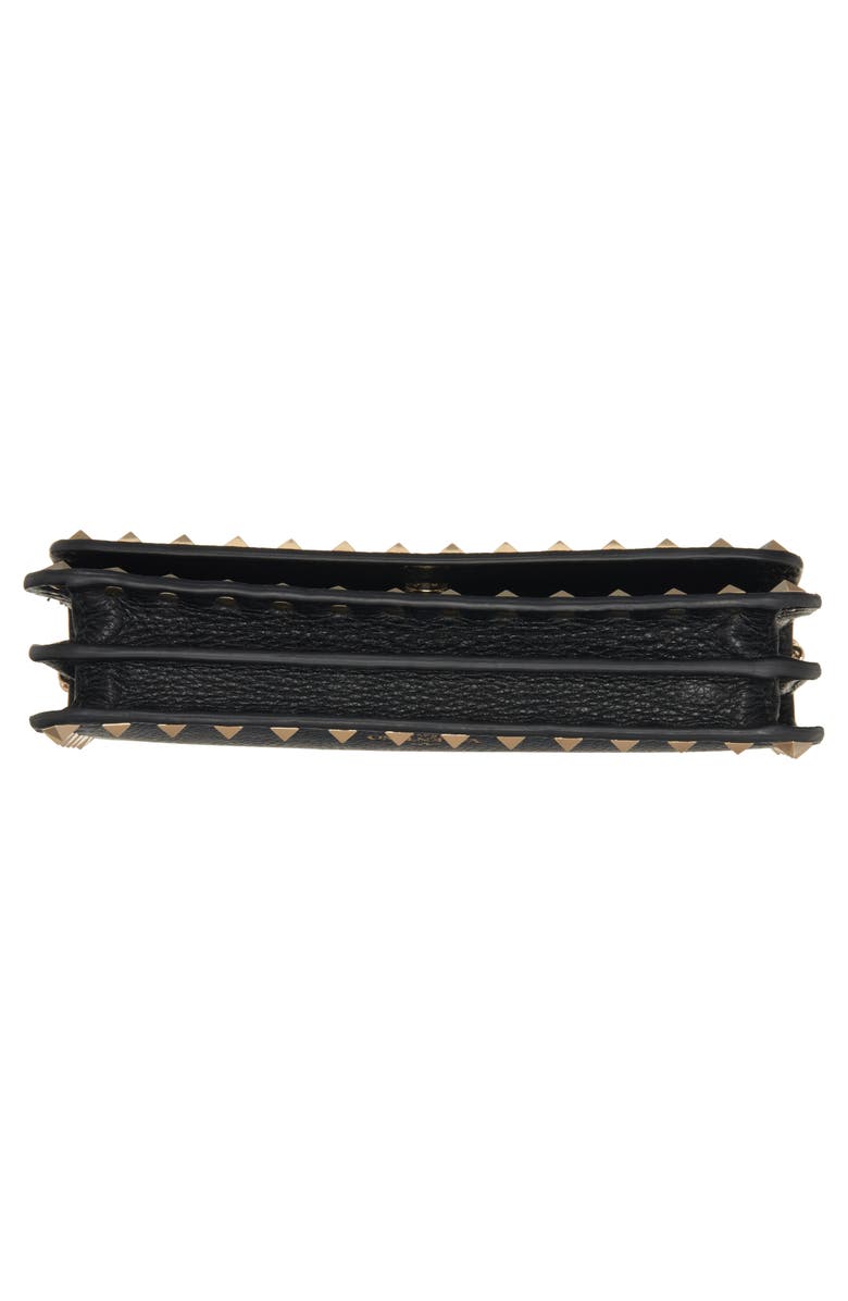 Valentino Garavani Rockstud Leather Wallet on a Chain, Alternate, color,