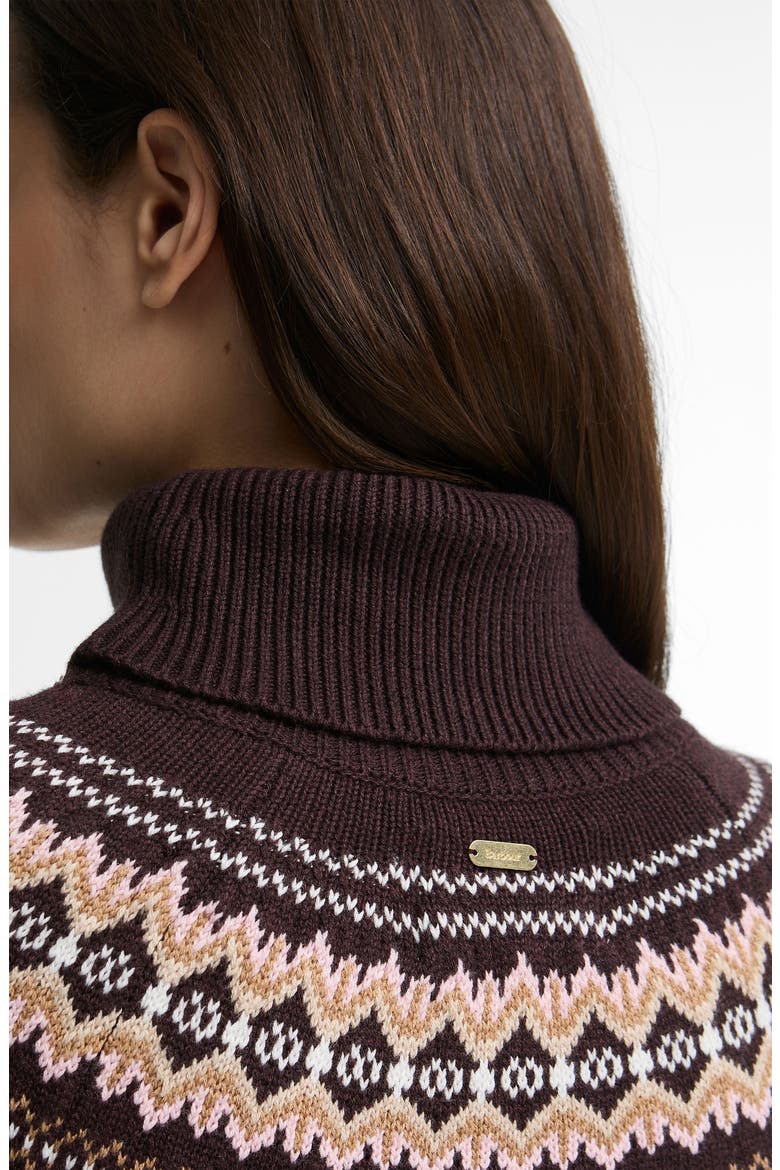 Darwen Fair Isle Turtleneck Sweater, Alternate, color, SEAL BROWN