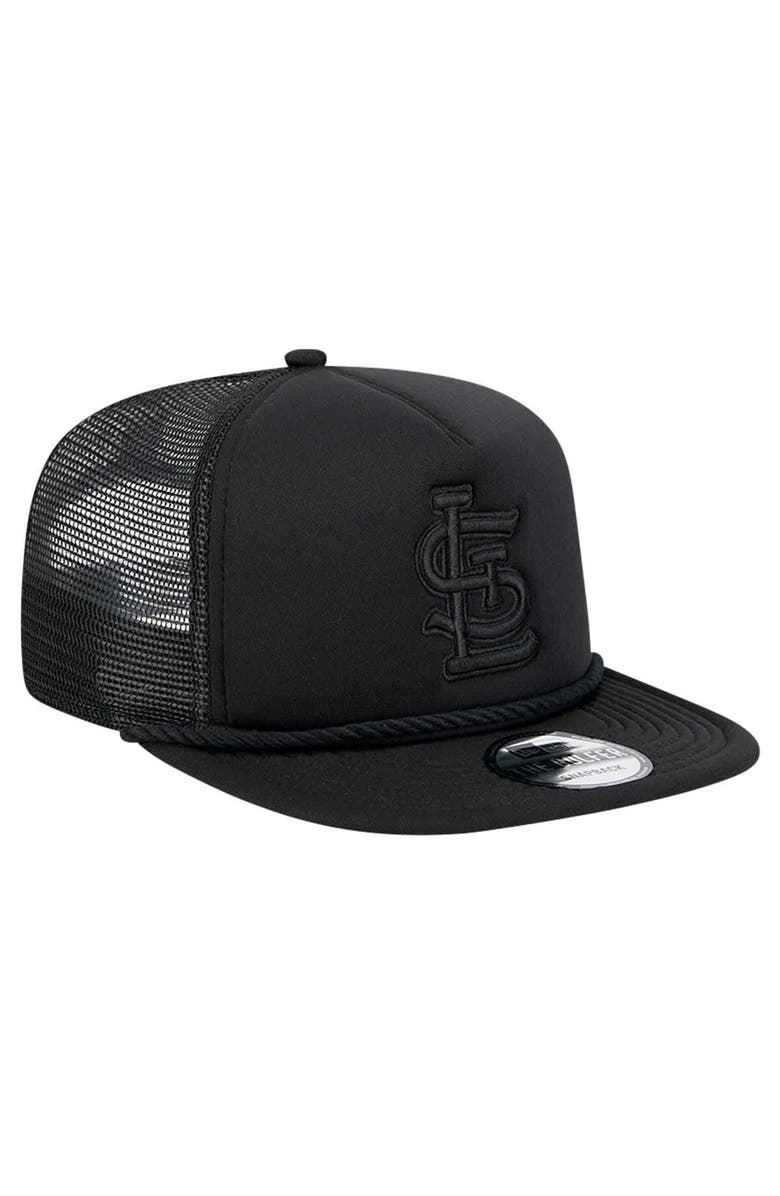 New Era Men's New Era Black St. Louis Cardinals Tone Foam Meshback Golfer Snapback Hat, Alternate, color,