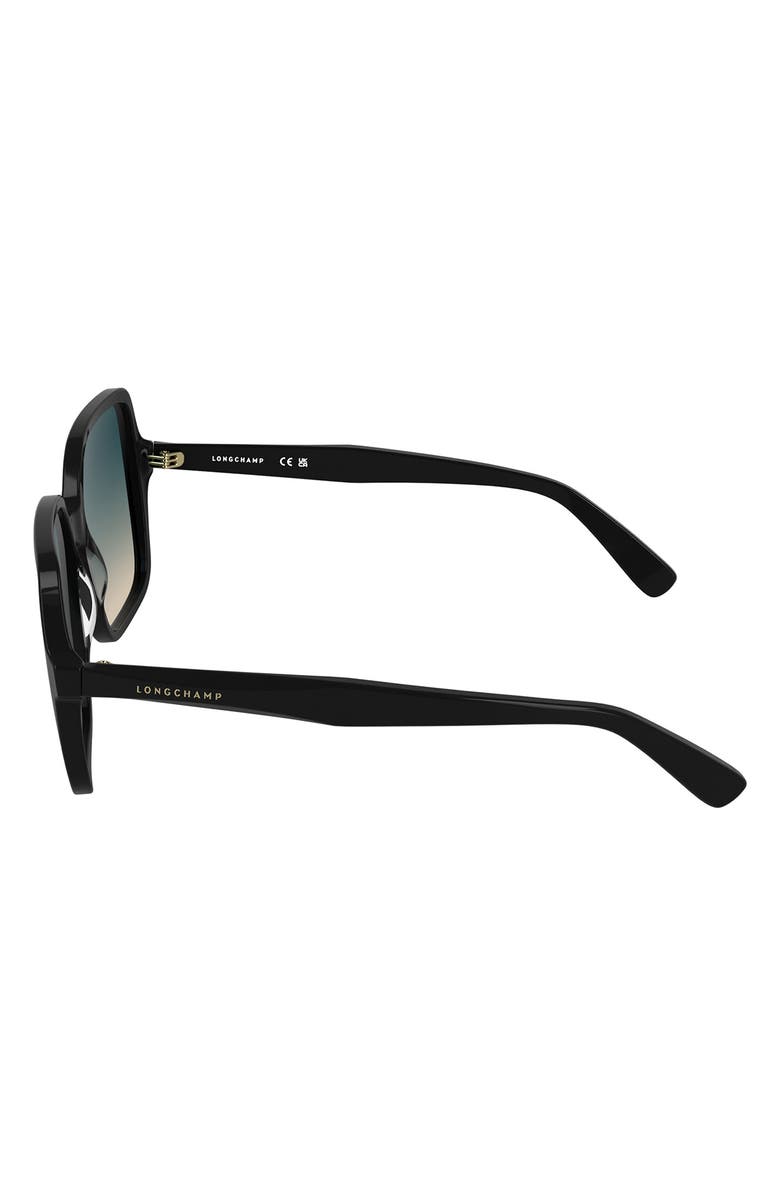 Longchamp Le Pliage 57mm Gradient Modified Rectangular Sunglasses, Alternate, color,