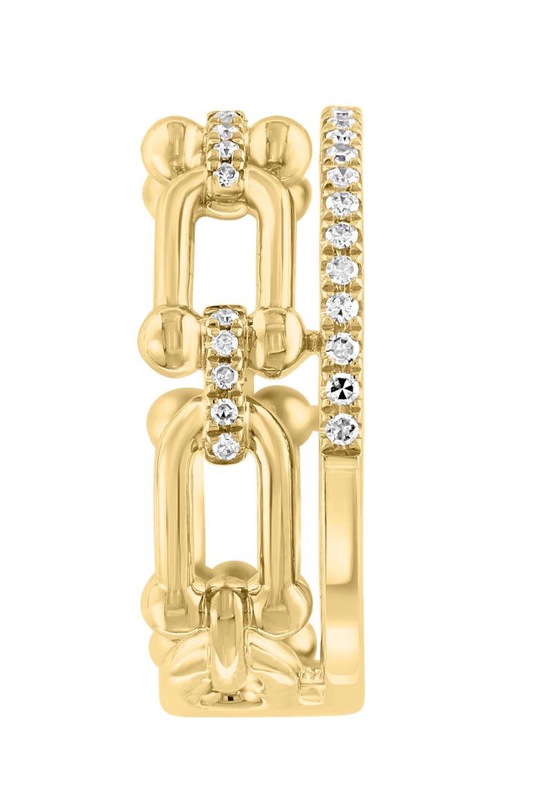 14K Yellow Gold Diamond Paperclip Link Ring, Alternate, color, 14K Gold