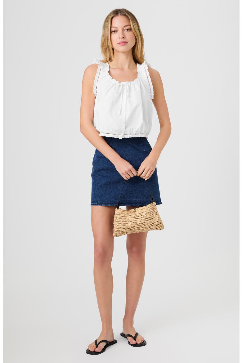Alissa Sleeveless Cotton Top, Alternate, color, LINEN WHITE