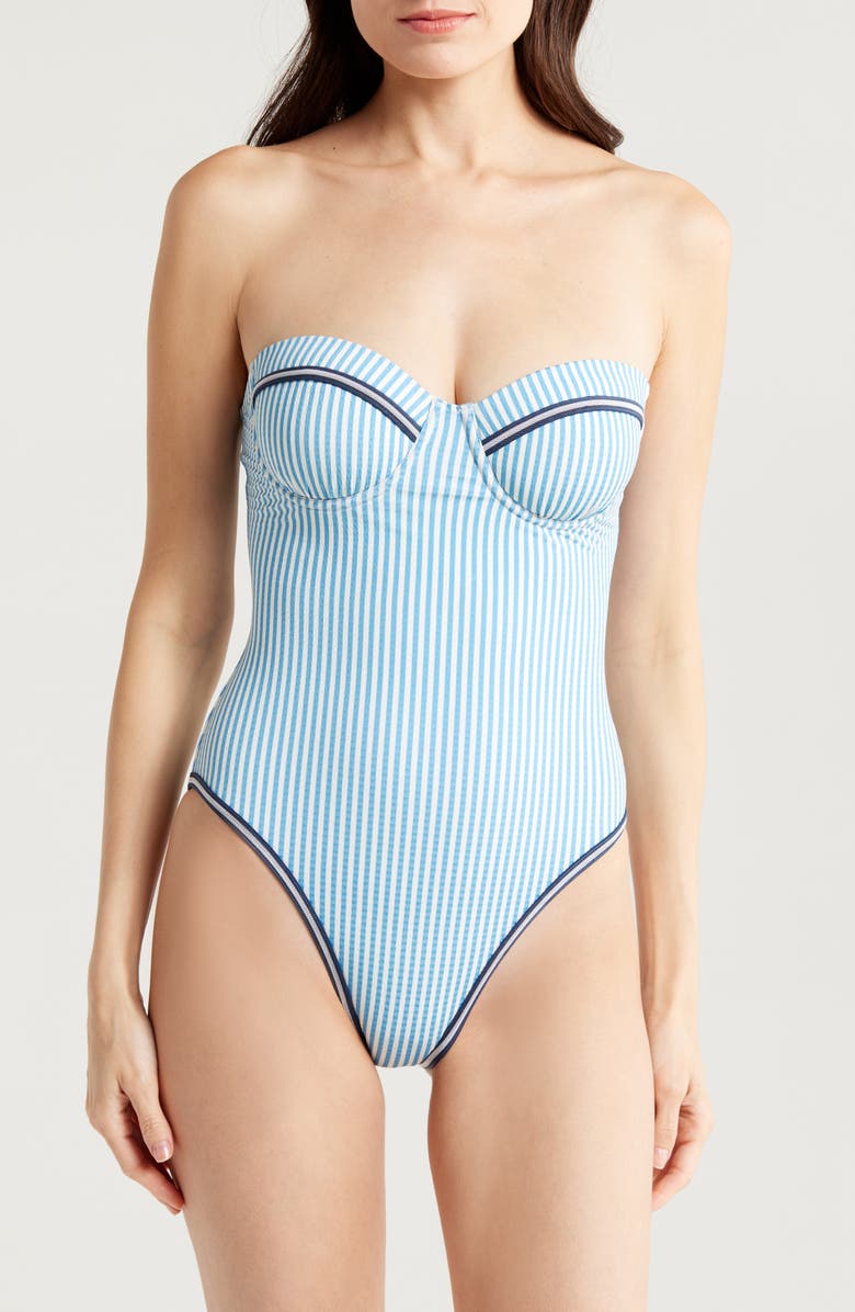 Solid & Striped The Alma Underwire One-Piece Swimsuit, Main, color, French Blue X Brule Stripe