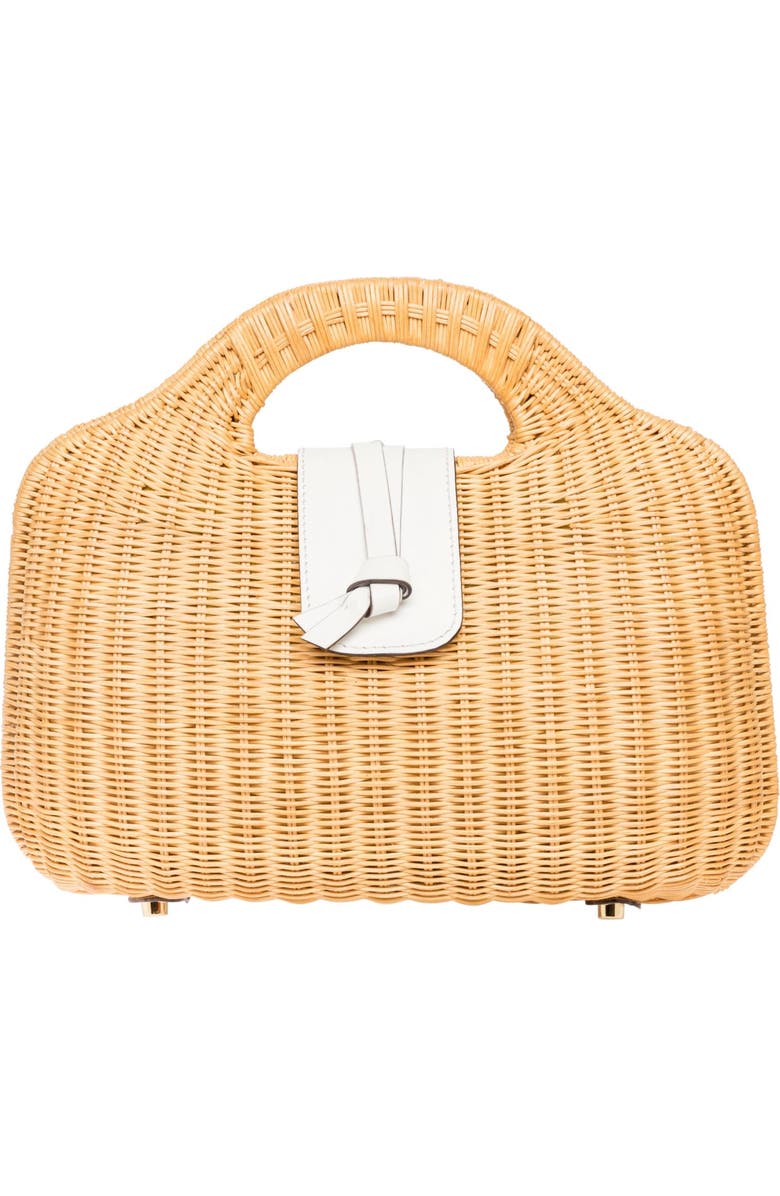 Rafe New York Gen Cut Out Handle Clutch, Main, color, White / Natural