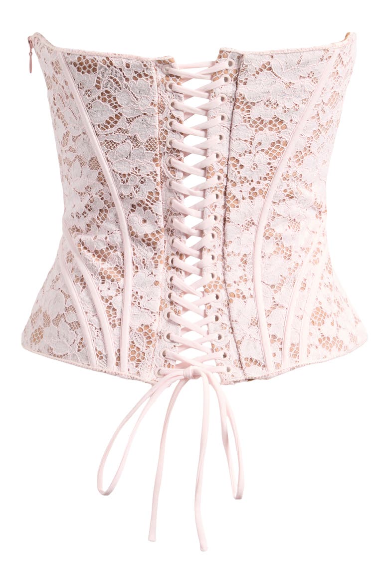 Solaine Lace Corset Top, Alternate, color, BABY PINK